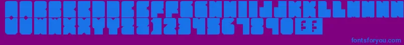 フォントPartyHard – 紫色の背景に青い文字