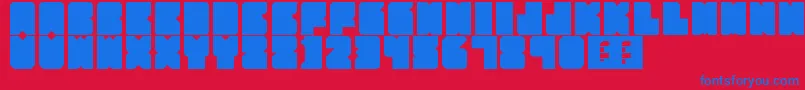 フォントPartyHard – 赤い背景に青い文字