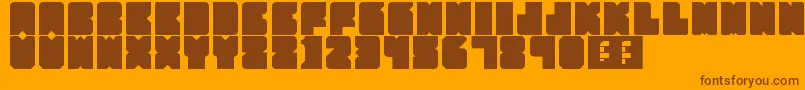 PartyHard-Schriftart – Braune Schriften auf orangefarbenem Hintergrund