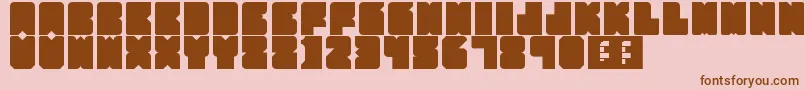 フォントPartyHard – ピンクの背景に茶色のフォント