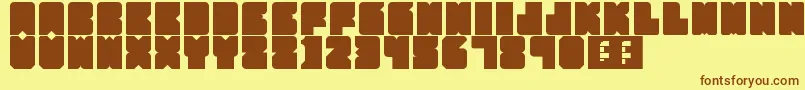 PartyHard-fontti – ruskeat fontit keltaisella taustalla
