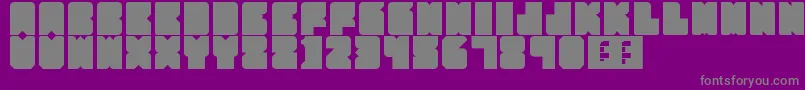 フォントPartyHard – 紫の背景に灰色の文字