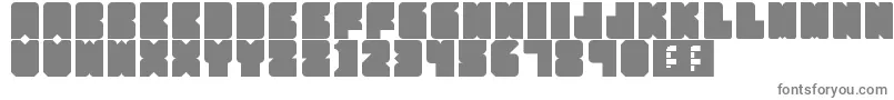 PartyHard-fontti – harmaat kirjasimet valkoisella taustalla