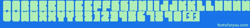 PartyHard-fontti – vihreät fontit sinisellä taustalla