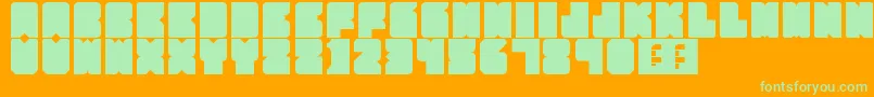 Шрифт PartyHard – зелёные шрифты на оранжевом фоне