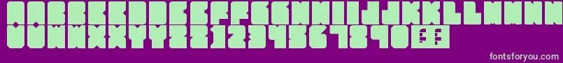 PartyHard-Schriftart – Grüne Schriften auf violettem Hintergrund
