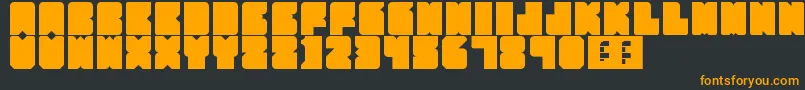 PartyHard-Schriftart – Orangefarbene Schriften auf schwarzem Hintergrund