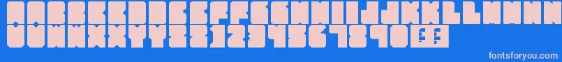 PartyHard-fontti – vaaleanpunaiset fontit sinisellä taustalla