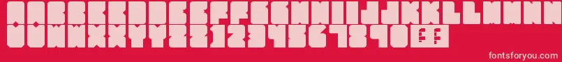 PartyHard-fontti – vaaleanpunaiset fontit punaisella taustalla