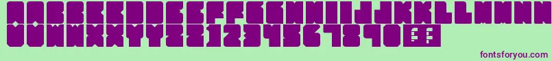 PartyHard-Schriftart – Violette Schriften auf grünem Hintergrund