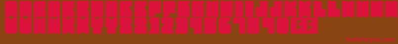 Czcionka PartyHard – czerwone czcionki na brązowym tle
