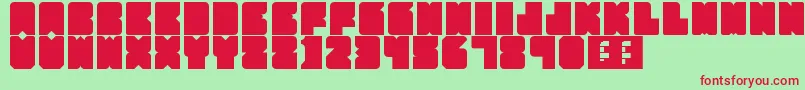PartyHard-fontti – punaiset fontit vihreällä taustalla