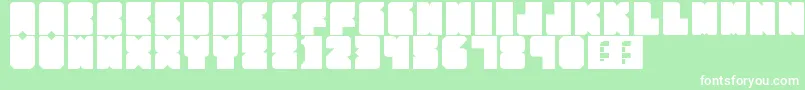 PartyHard-fontti – valkoiset fontit vihreällä taustalla