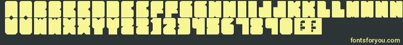 PartyHard-fontti – keltaiset fontit mustalla taustalla