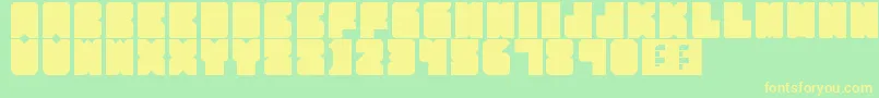 PartyHard-fontti – keltaiset fontit vihreällä taustalla
