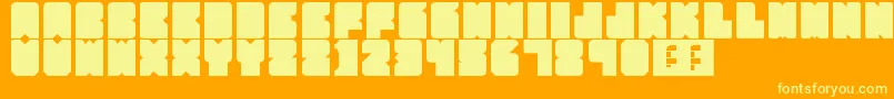 PartyHard-fontti – keltaiset fontit oranssilla taustalla