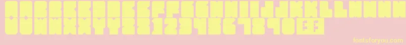 PartyHard-fontti – keltaiset fontit vaaleanpunaisella taustalla