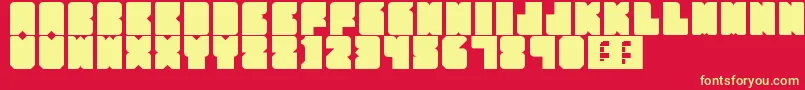 PartyHard-fontti – keltaiset fontit punaisella taustalla