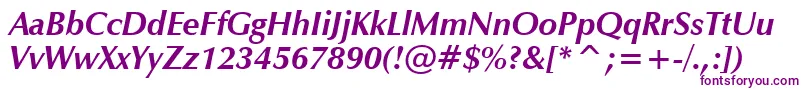 ZapfHumanist601BoldItalicBt Font – Purple Fonts on White Background