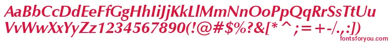 Czcionka ZapfHumanist601BoldItalicBt – czerwone czcionki