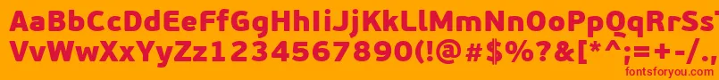 PfbeausansproBlack Font – Red Fonts on Orange Background