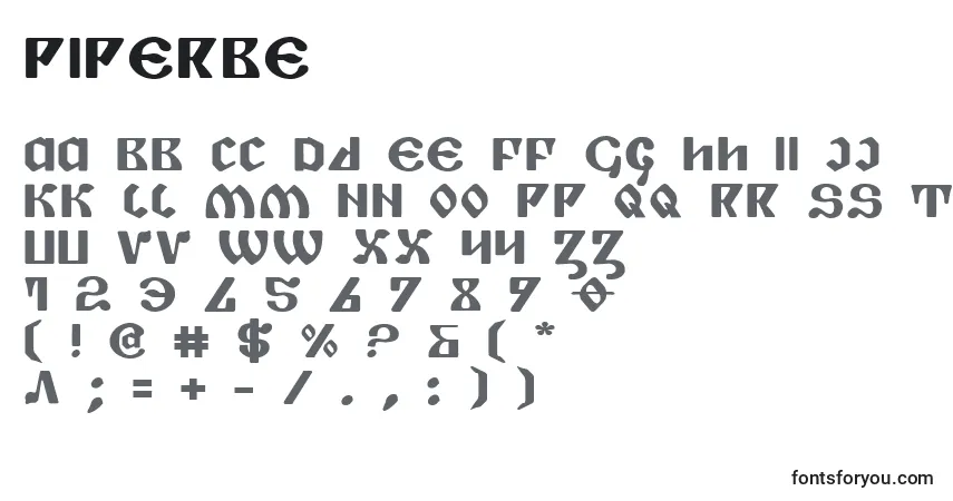 Schriftart Piperbe – Alphabet, Zahlen, spezielle Symbole