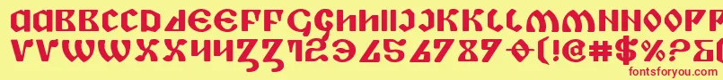 Piperbe-fontti – punaiset fontit keltaisella taustalla