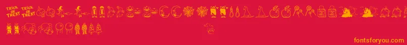Halloweenbell Font – Orange Fonts on Red Background