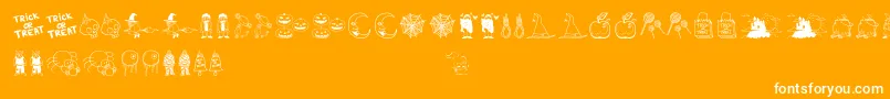 Halloweenbell-fontti – valkoiset fontit oranssilla taustalla