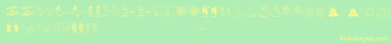 Halloweenbell Font – Yellow Fonts on Green Background