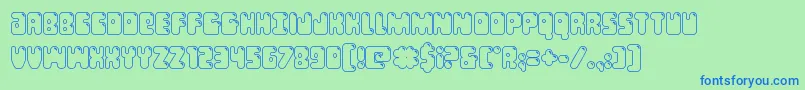Bubblebuttout Font – Blue Fonts on Green Background