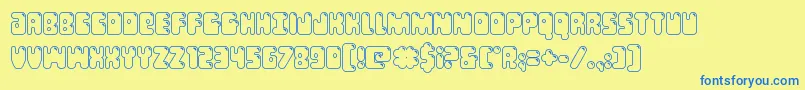 Bubblebuttout Font – Blue Fonts on Yellow Background