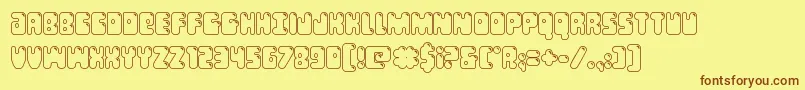 Bubblebuttout Font – Brown Fonts on Yellow Background