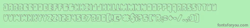 Bubblebuttout Font – Gray Fonts on Green Background