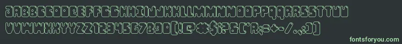フォントBubblebuttout – 黒い背景に緑の文字