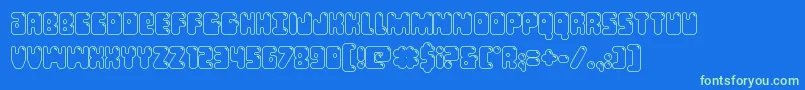 Bubblebuttout Font – Green Fonts on Blue Background