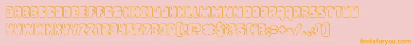 Bubblebuttout-Schriftart – Orangefarbene Schriften auf rosa Hintergrund