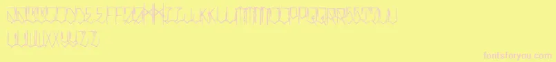 フォントLocalsOnlyDistressed – ピンクのフォント、黄色の背景