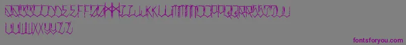 フォントLocalsOnlyDistressed – 紫色のフォント、灰色の背景