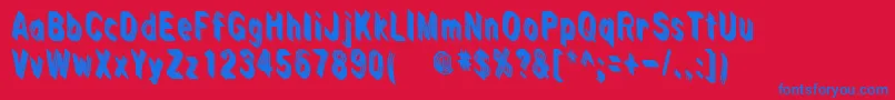 Sinsofrhonda Font – Blue Fonts on Red Background