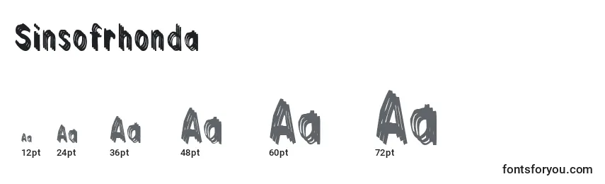 Sinsofrhonda Font Sizes