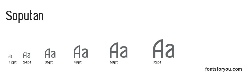 Размеры шрифта Soputan