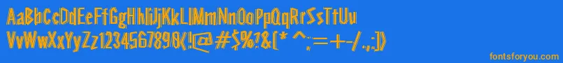 Stereoscope Font – Orange Fonts on Blue Background