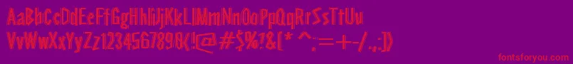 Stereoscope-Schriftart – Rote Schriften auf violettem Hintergrund