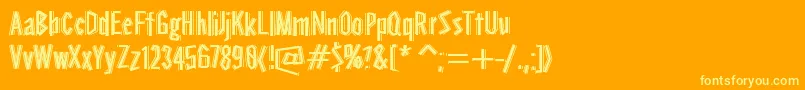 Stereoscope Font – Yellow Fonts on Orange Background