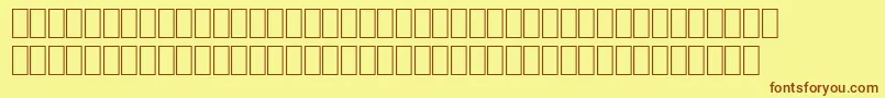 フォントWpMultinationalbHelve – 茶色の文字が黄色の背景にあります。