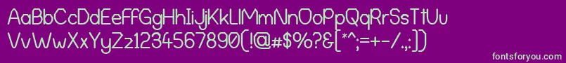 AlphaRomanieG98-Schriftart – Grüne Schriften auf violettem Hintergrund