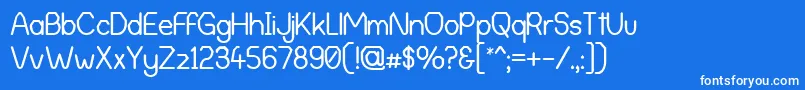 AlphaRomanieG98 Font – White Fonts on Blue Background