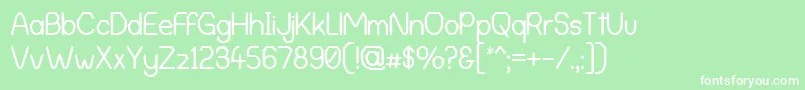 AlphaRomanieG98 Font – White Fonts on Green Background