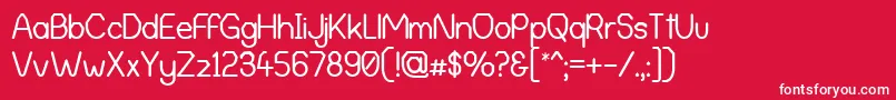 フォントAlphaRomanieG98 – 赤い背景に白い文字